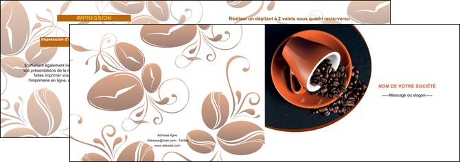 personnaliser modele de depliant 2 volets  4 pages  discotheque et night club cafe tasse de cafe graines de cafe MIFCH31956