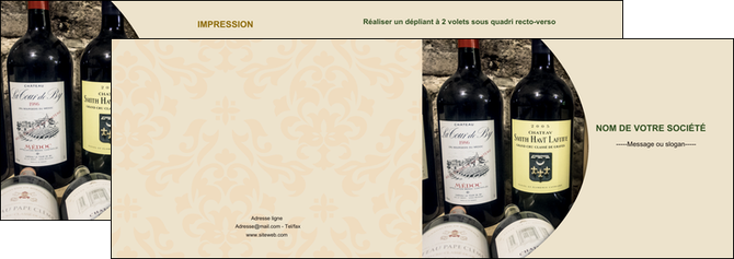 faire depliant 2 volets  4 pages  vin commerce et producteur caviste vin vignoble MIDBE32012