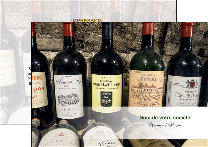 maquette en ligne a personnaliser flyers vin commerce et producteur caviste vin vignoble MIDBE32062