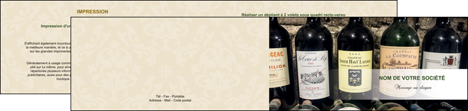creer modele en ligne depliant 2 volets  4 pages  vin commerce et producteur caviste vin vignoble MIDBE32078