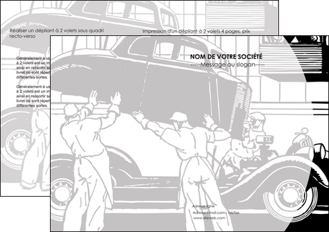 modele en ligne depliant 2 volets  4 pages  garage concessionnaire automobile reparation de voiture MIDBE32150