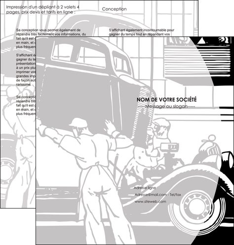 imprimerie depliant 2 volets  4 pages  garage concessionnaire automobile reparation de voiture MIDBE32152