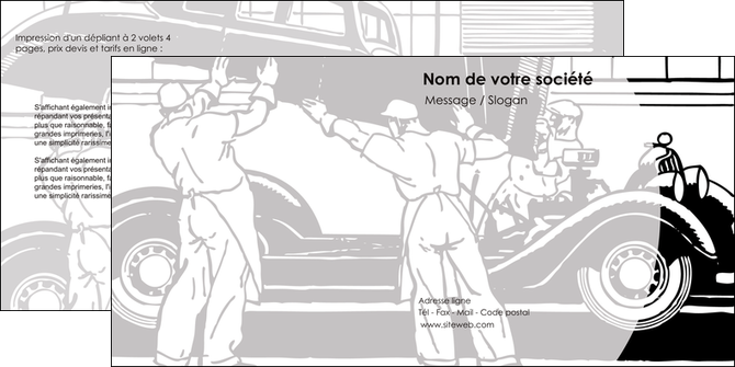 maquette en ligne a personnaliser depliant 2 volets  4 pages  garage concessionnaire automobile reparation de voiture MIDBE32162