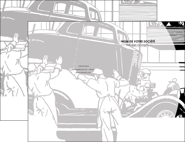 maquette en ligne a personnaliser pochette a rabat garage concessionnaire automobile reparation de voiture MIDBE32170