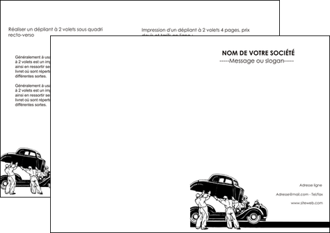 creation graphique en ligne depliant 2 volets  4 pages  garage garagiste atelier de garagiste MIDBE32260