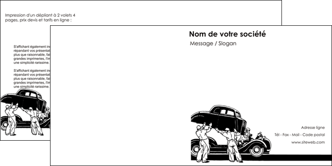 personnaliser maquette depliant 2 volets  4 pages  garage garagiste atelier de garagiste MIDBE32272