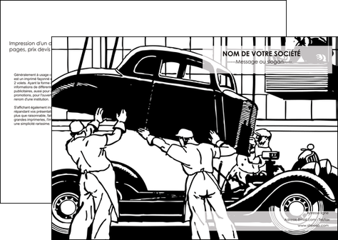 modele depliant 2 volets  4 pages  garage garagiste atelier de garagiste MIDBE32338