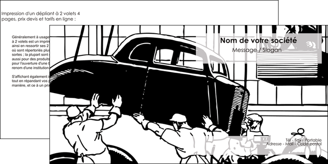 cree depliant 2 volets  4 pages  garage garagiste atelier de garagiste MIDBE32350