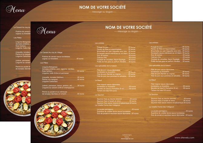 imprimerie set de table pizzeria et restaurant italien pizza pizzeria zone tampon MLGI32374