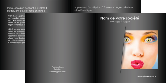 exemple depliant 2 volets  4 pages  centre esthetique  maquillage beaute couleur MFLUOO32530