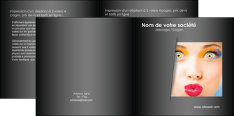 exemple depliant 2 volets  4 pages  centre esthetique  maquillage beaute couleur MLGI32530