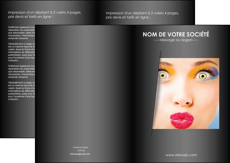 faire depliant 2 volets  4 pages  centre esthetique  maquillage beaute couleur MFLUOO32542
