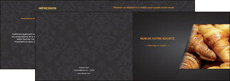 cree depliant 2 volets  4 pages  boulangerie maquette boulangerie croissant patisserie MIF33108