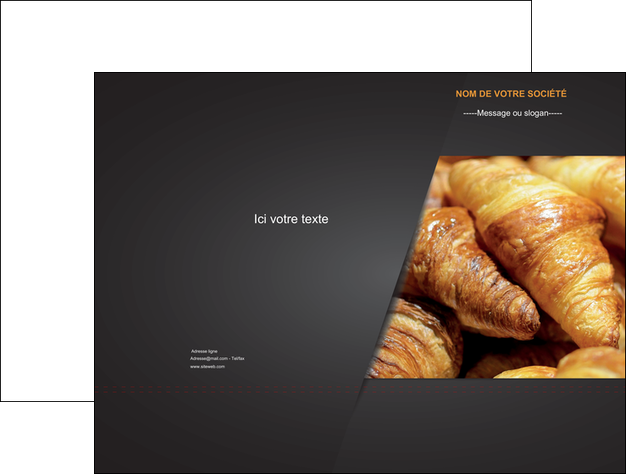 personnaliser modele de pochette a rabat boulangerie maquette boulangerie croissant patisserie MID33112