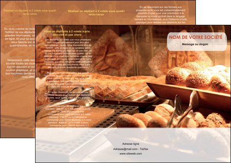 faire depliant 3 volets  6 pages  patisserie pain brioches boulangerie MIDLU33176