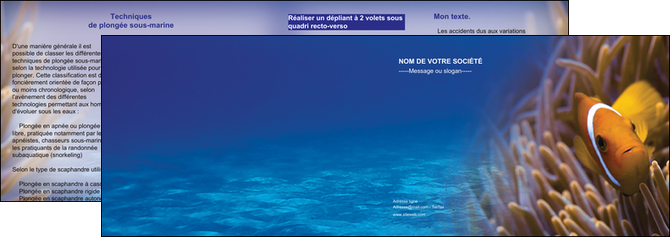 faire modele a imprimer depliant 2 volets  4 pages  paysage belle photo nemo poisson MIDBE33460