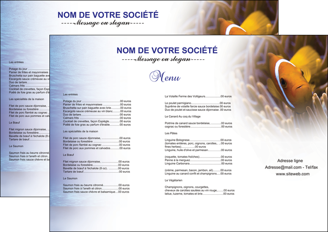 personnaliser modele de set de table paysage belle photo nemo poisson MIDBE33474