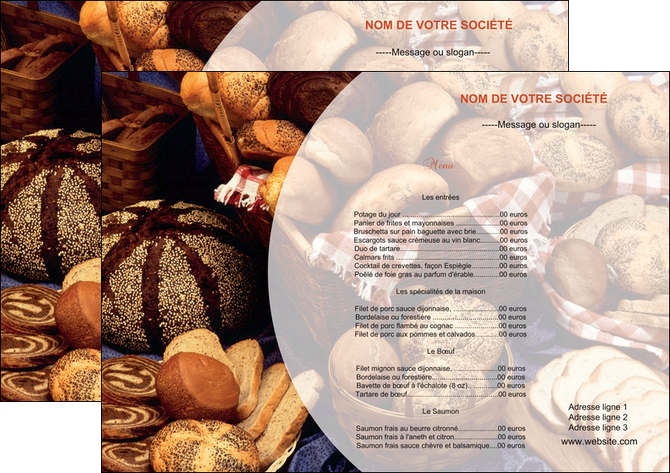 realiser set de table boulangerie pain brioches boulangerie MLIG33478