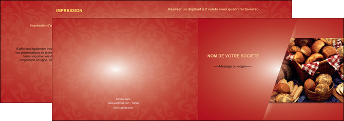 personnaliser modele de depliant 2 volets  4 pages  boulangerie pain boulangerie patisserie MID33722