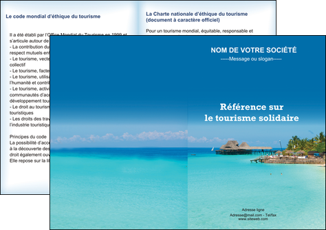 faire depliant 2 volets  4 pages  paysage plage vacances tourisme MIDBE33818