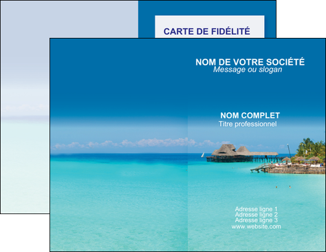 creer modele en ligne carte de visite paysage plage vacances tourisme MIDBE33820