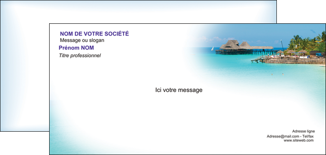 maquette en ligne a personnaliser carte de correspondance paysage plage vacances tourisme MIDBE33834