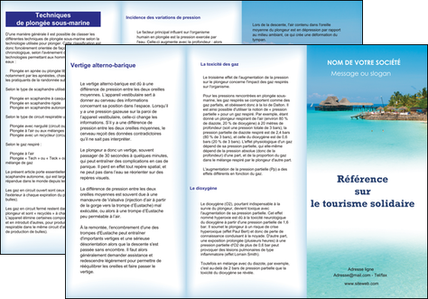 imprimerie depliant 3 volets  6 pages  paysage plage vacances tourisme MIDBE33842