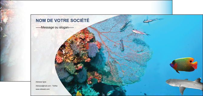 realiser flyers chasse et peche plongeur corail poissons MIDBE33868