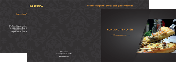 exemple depliant 2 volets  4 pages  pizzeria et restaurant italien pizza pizzeria restaurant italien MFLUOO34020