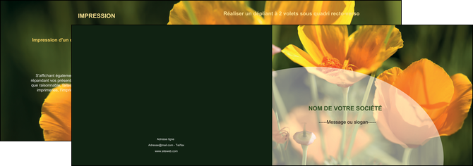 personnaliser modele de depliant 2 volets  4 pages  agriculture fleurs bouquetier horticulteur MFLUOO34132