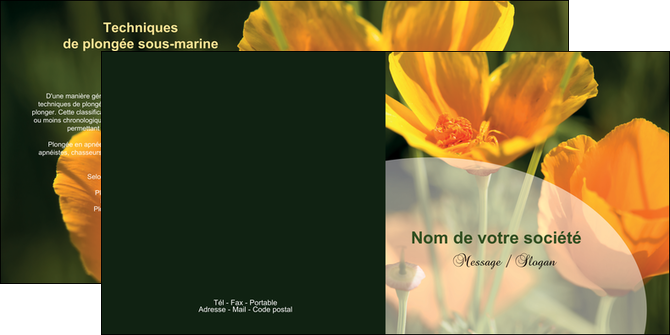 maquette en ligne a personnaliser depliant 2 volets  4 pages  agriculture fleurs bouquetier horticulteur MFLUOO34146
