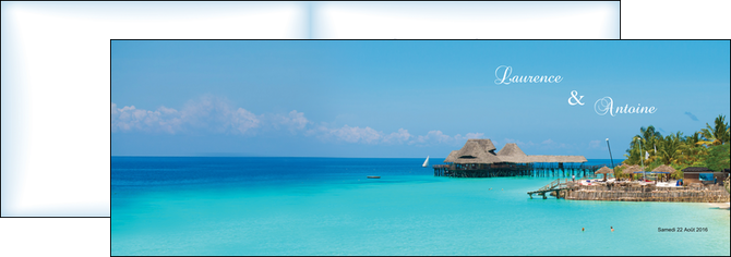 modele en ligne depliant 2 volets  4 pages  paysage faire part de mariage carte de mariage invitation mariage MIDBE34342