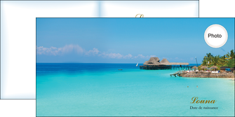 creer modele en ligne depliant 2 volets  4 pages  paysage faire part de naissance carte pour naissance plages MIDBE34350