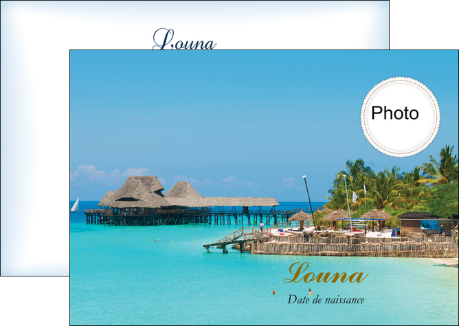personnaliser modele de flyers paysage faire part de naissance carte pour naissance plages MIDBE34354