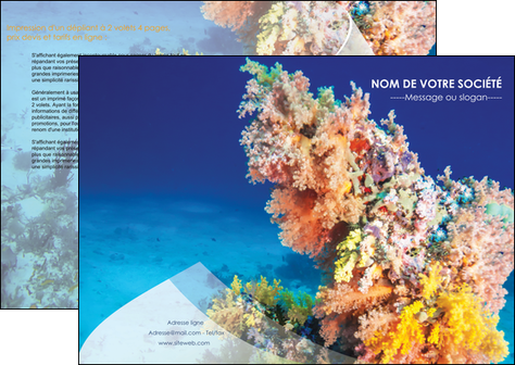 impression depliant 2 volets  4 pages  plongee  plongee plongee sous marine centre de plongee MIDBE34374
