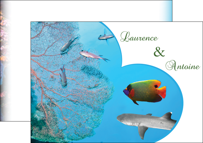 imprimerie flyers chasse et peche plongeur corail poissons MIDBE34442