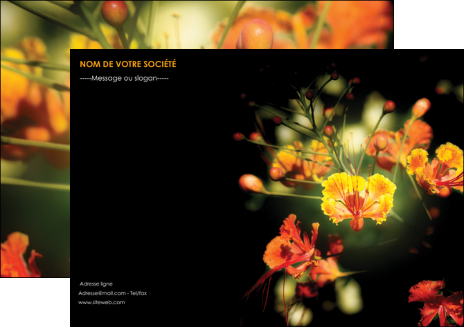 modele en ligne flyers fleuriste et jardinage fleur luxe noire MFLUOO34788