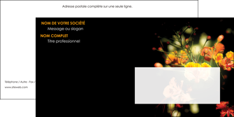 creation graphique en ligne enveloppe fleuriste et jardinage fleur luxe noire MFLUOO34794