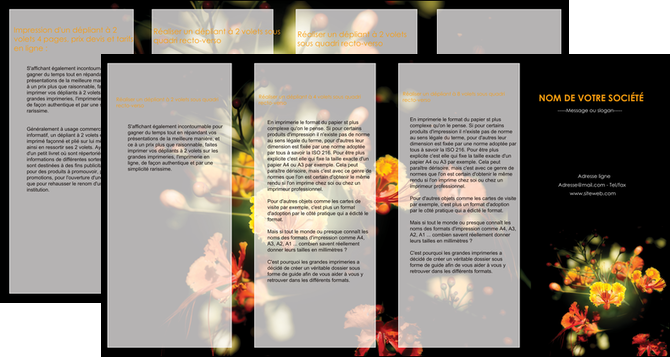 imprimerie depliant 4 volets  8 pages  fleuriste et jardinage fleur luxe noire MFLUOO34798