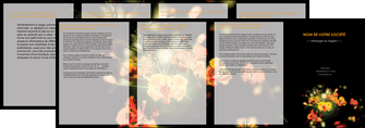 creation graphique en ligne depliant 4 volets  8 pages  fleuriste et jardinage fleur luxe noire MLGI34802