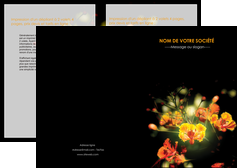 modele en ligne depliant 2 volets  4 pages  fleuriste et jardinage fleur luxe noire MLGI34804