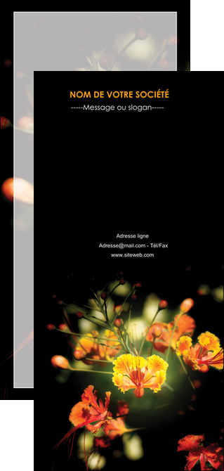 imprimerie flyers fleuriste et jardinage fleur luxe noire MFLUOO34806