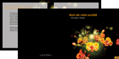 faire modele a imprimer depliant 2 volets  4 pages  fleuriste et jardinage fleur luxe noire MLGI34814
