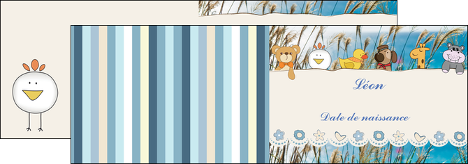 creation graphique en ligne depliant 2 volets  4 pages  faire part de naissance carte de naissance carton invitation naissance MIDBE34822