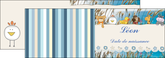 creer modele en ligne depliant 2 volets  4 pages  faire part de naissance carte de naissance carton invitation naissance MIDBE34834