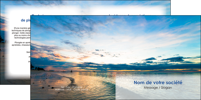 faire depliant 2 volets  4 pages  sejours mer nature ciel MIDBE34866