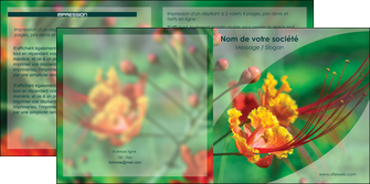 faire modele a imprimer depliant 2 volets  4 pages  fleuriste et jardinage nature colore couleurs MLGI34910