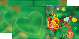 personnaliser maquette depliant 2 volets  4 pages  fleur naissance nature MIDBE34948