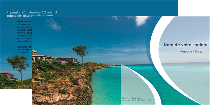 imprimerie depliant 2 volets  4 pages  sejours mer plage bord de mer MID35054