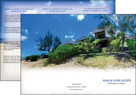 personnaliser modele de depliant 3 volets  6 pages  sejours agence immobilier ile maurice villa MIDLU35188
